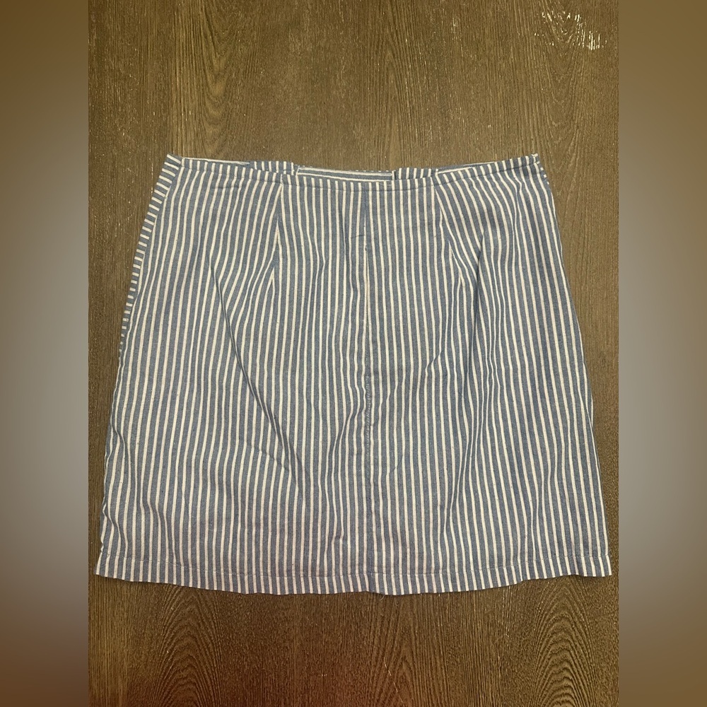 Altar'd State Navy and White Buttoned Mini Skirt - Picture 3 of 5